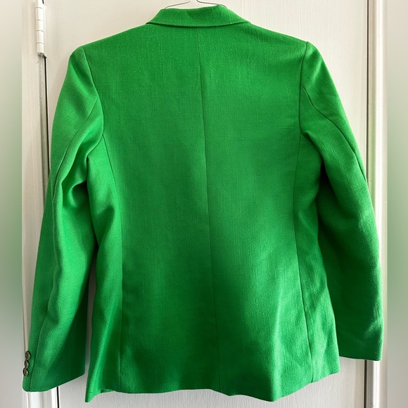 Oscar de la Renta Retro green linen blazer - Picture 2 of 7